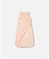 Deux par Baby Girls Printed Muslin Sleep Sack Peach With Pears - Infant|Toddler