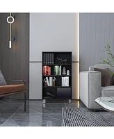 Akiak Bookcase, 6 shelves, 4 legs, White
