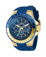 Invicta Men's 39309 Aviator Quartz Chronograph Blue, Gold Dial Watch