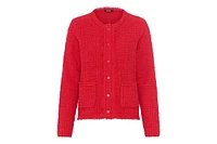 Olsen Tweed Button Front Sweater Jacket