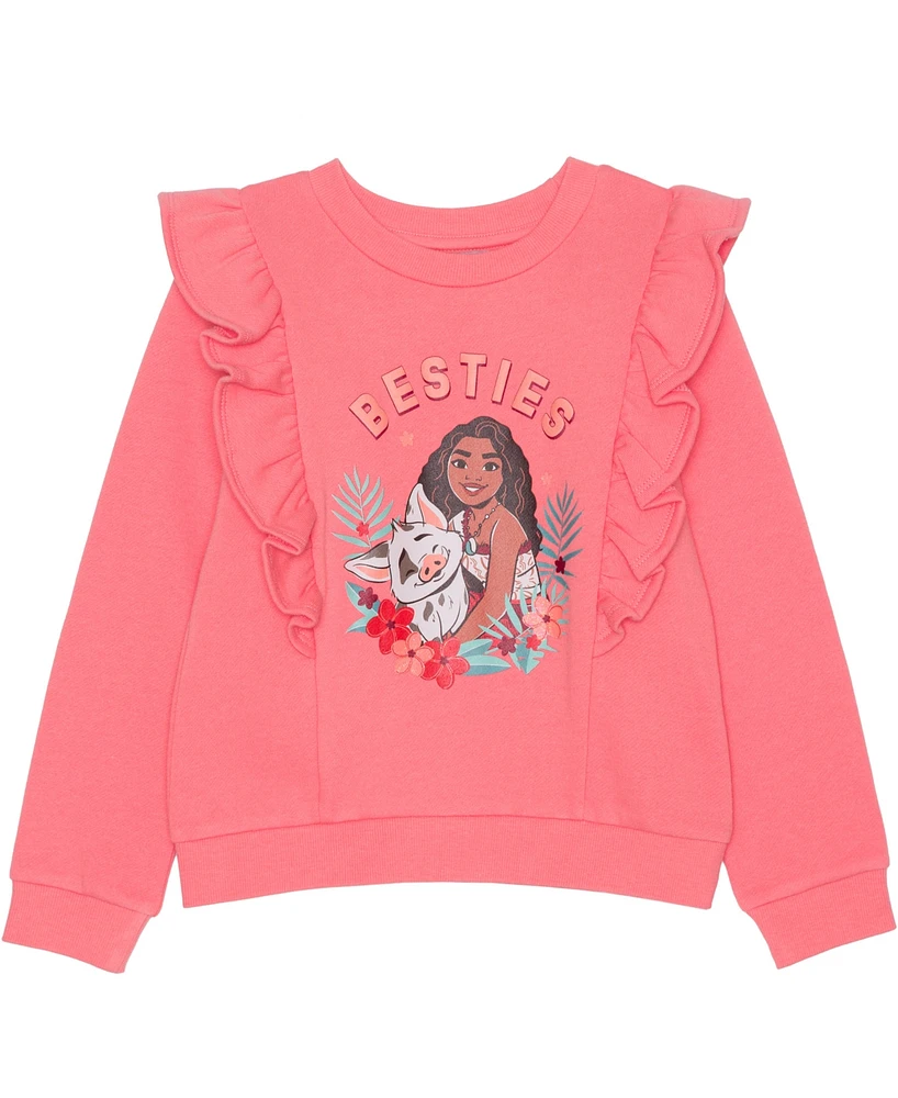 Disney Toddler and Little Girls 2-piece Moana Besties Long Sleeve Top Skirt Set