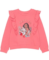 Disney Toddler and Little Girls Moana Besties Long Sleeve Top Skirt, 2-piece Set