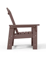 2-Piece Kids Outdoor Hdpe Adirondack Chair With Square Side Table Set