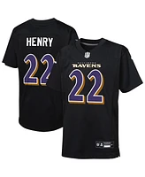 Nike Big Boys and Girls Derrick Henry Carbon Black Baltimore Ravens Fashion Game Jersey