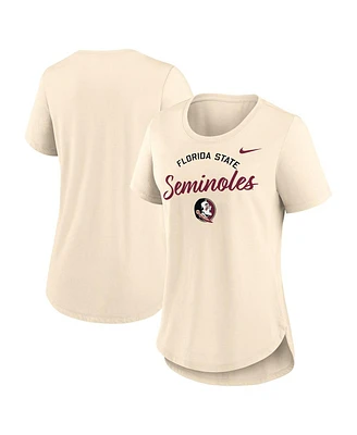 Nike Women's Tan Florida State Seminoles Script Logo Tri-Blend T-Shirt