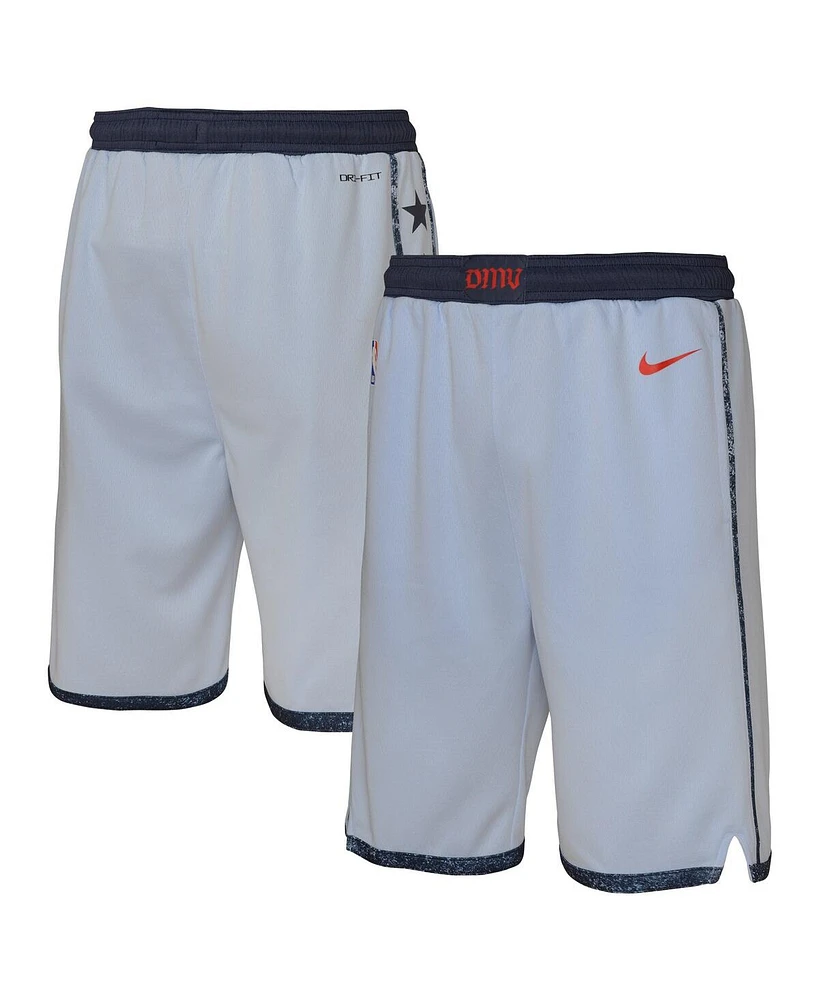 Nike Big Boys and Girls Light Blue Washington Wizards 2024/25 City Edition Swingman Performance Shorts