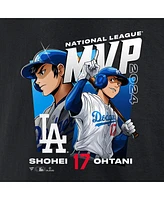 Fanatics Men's Shohei Ohtani Black Los Angeles Dodgers 2024 National League Mvp Exclusive Anime T-Shirt