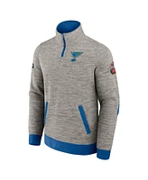 Fanatics Men's Gray/Blue St. Louis Blues 2025 Nhl Winter Classic Authentic Pro Quarter-Zip Sweatshirt