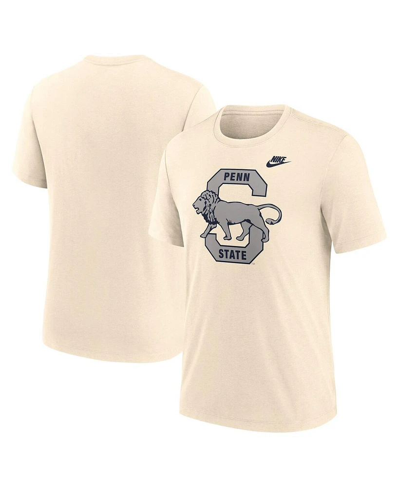 Nike Men's Cream Penn State Nittany Lions Vault Logo Tri-Blend T-Shirt