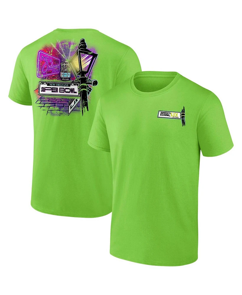 Fanatics Men's Neon Green Super Bowl Lix Famous Sign T-Shirt