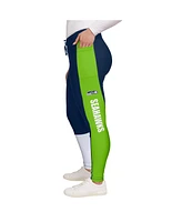 Wear By Erin Andrews Women's College Navy/Neon Green Seattle Seahawks Color-Block Leggings