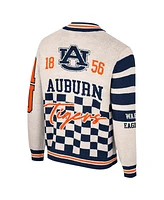 Colosseum Women's Cream Auburn Tigers Jacquard Full-Zip Sweater