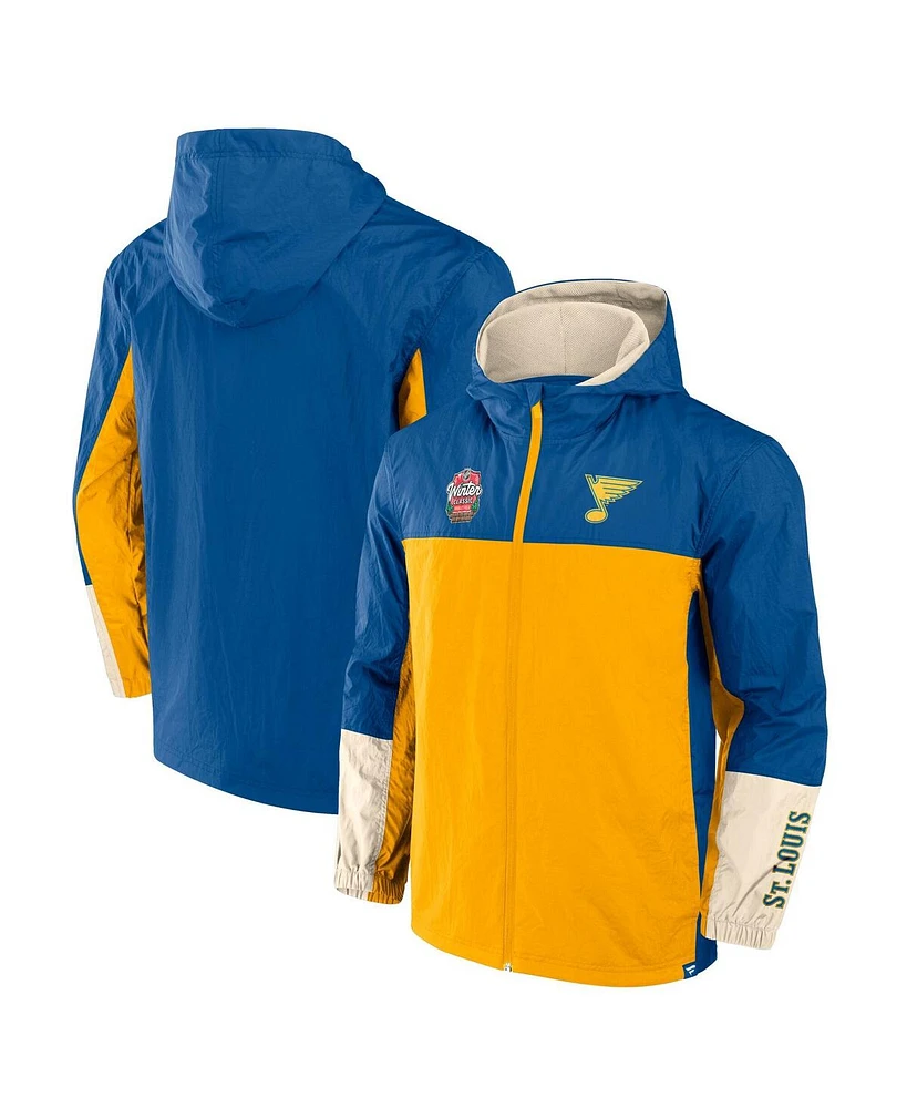 Fanatics Men's Blue/Yellow St. Louis Blues 2025 Winter Classic Crash The Net Full-Zip Jacket