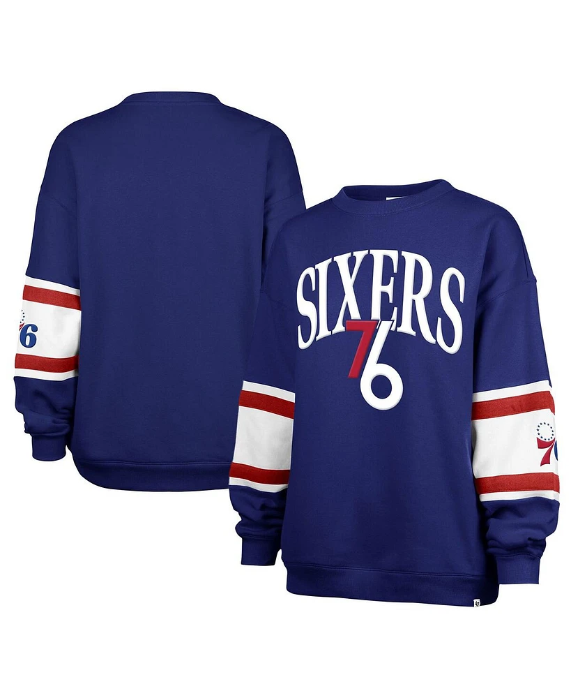 '47 Brand Women's Royal Philadelphia 76ers 2024/25 City Edition Steadfast Paneled Pullover Sweatshirt