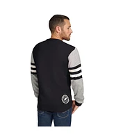 Tommy Hilfiger Men's Black/Heather Gray Pittsburgh Steelers Acrylic Crewneck Pullover Sweatshirt