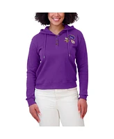 Wear By Erin Andrews Women's Purple Minnesota Vikings Waffle Hoodie Pullover Top