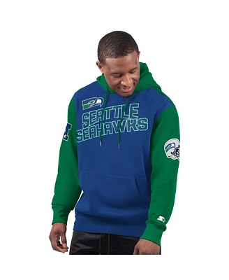 Starter Men's Royal Seattle Seahawks Extreme Vintage Logo Pullover Hoodie