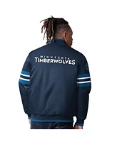 Starter Men's Blue Minnesota Timberwolves Scout Varsity Satin Full-Snap Jacket