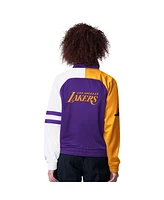 Starter Women's Purple Los Angeles Lakers Line Up Dolman Raglan Full-Zip Track Jacket