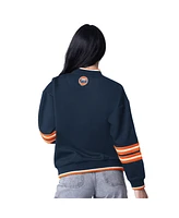 Starter Women's Navy Houston Astros Wild Card Oversized Pullover Sweatshirt