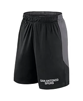 Logo Athletic Men's Black/Gray San Antonio Spurs Launch Performance Shorts