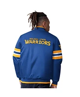 Starter Men's Royal Golden State Warriors Scout Varsity Satin Full-Snap Jacket