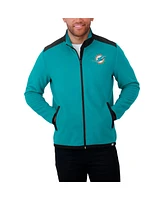 Fanatics Men's Aqua Miami Dolphins Color Block Polar Fleece Full-Zip Jacket