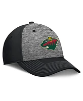 Fanatics Men's Gray/Black Minnesota Wild Fundamental Top Shelf 2-Tone Flex Hat