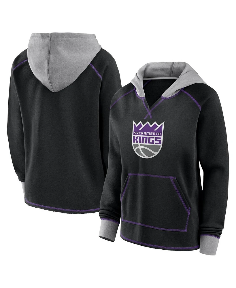 Logo Athletic Women's Black Sacramento Kings Boom Pullover Hoodie