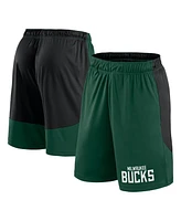 Logo Athletic Men's Hunter Green/Black Milwaukee Bucks Launch Performance Shorts