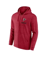 Fanatics Men's Heather Red Atlanta Falcons Gains Full-Zip Hoodie