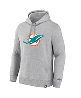 Fanatics Men's Heather Gray Miami Dolphins Legacy Fleece Pullover Hoodie