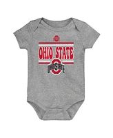 Outerstuff Newborn Scarlet Ohio State Buckeyes Sunday Comics 3-Pack Bodysuit Set