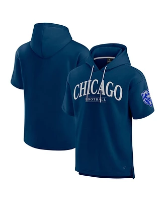 Fanatics Men's and Women's Navy Chicago Bears Elements Ready Short Sleeve Pullover Hoodie