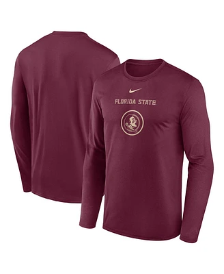 Nike Men's Garnet Florida State Seminoles 2024 On-Court Basketball Practice Legend Performance Long Sleeve T-Shirt