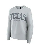 Fanatics Women's Gray Texas Longhorns Supersoft Flow Fleece Pullover Sweatshirt