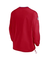 Nike Men's Red New England Patriots 2024 Sideline Throwback Logo Long Sleeve V-Neck Windshirt