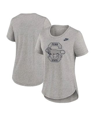 Nike Women's Heather Gray Penn State Nittany Lions Legacy Tri-Blend T-Shirt