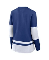 Fanatics Women's Blue Tampa Bay Lightning Prime Time Lace-Up Long Sleeve T-Shirt