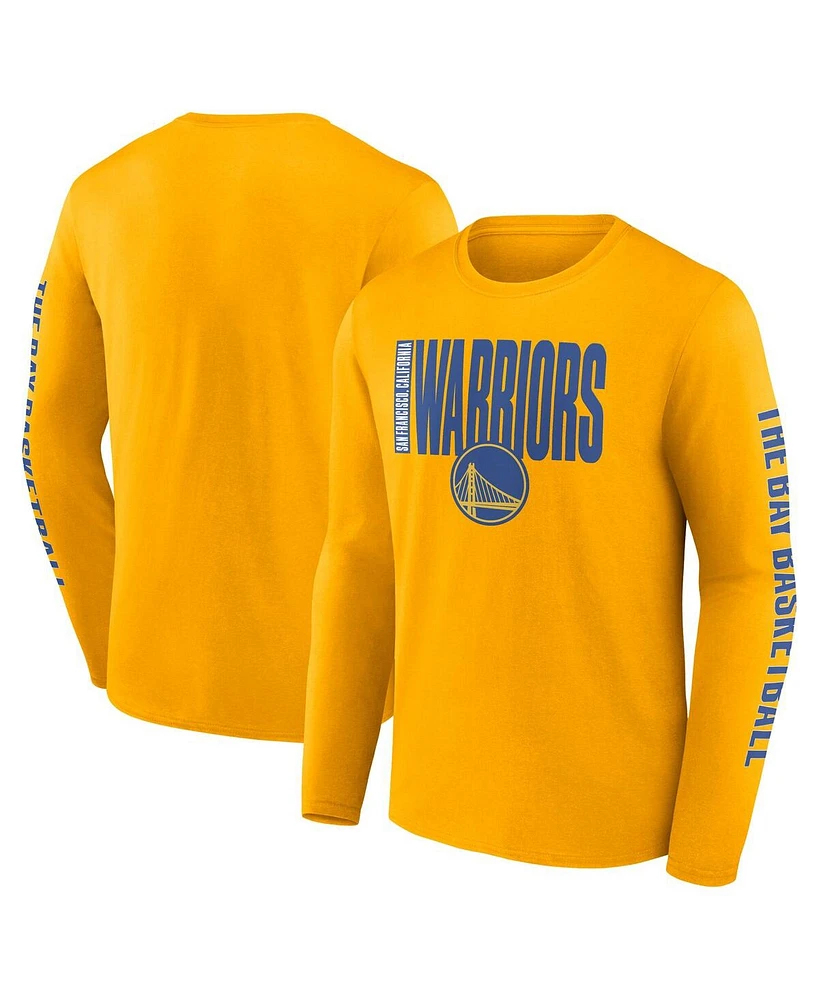 Logo Athletic Men's Gold Golden State Warriors Vision Long Sleeve T-Shirt