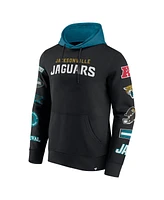 Fanatics Men's Black/Teal Jacksonville Jaguars Patched Out Pullover Hoodie