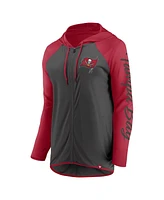 Fanatics Women's Pewter/Red Tampa Bay Buccaneers Script Full-Zip Hoodie