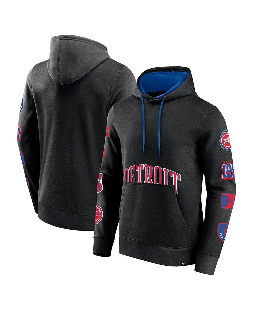 Fanatics Men's Black Detroit Pistons Home Court Pullover Hoodie