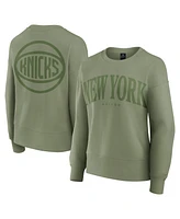 Fanatics Women's Olive New York Knicks Elements Flow Pullover Sweatshirt