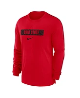 Nike Men's Scarlet Ohio State Buckeyes 2024 Sideline Player Tri-Blend Performance Long Sleeve T-Shirt