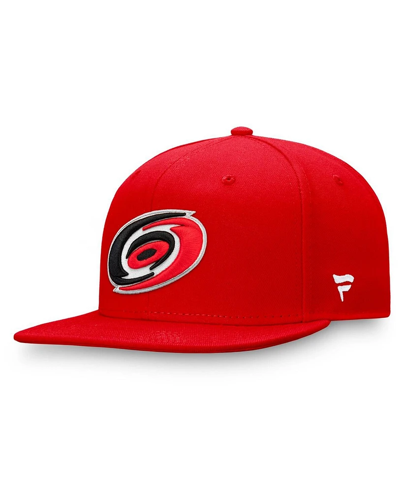 Fanatics Men's Red Carolina Hurricanes Core Primary Logo Snapback Hat