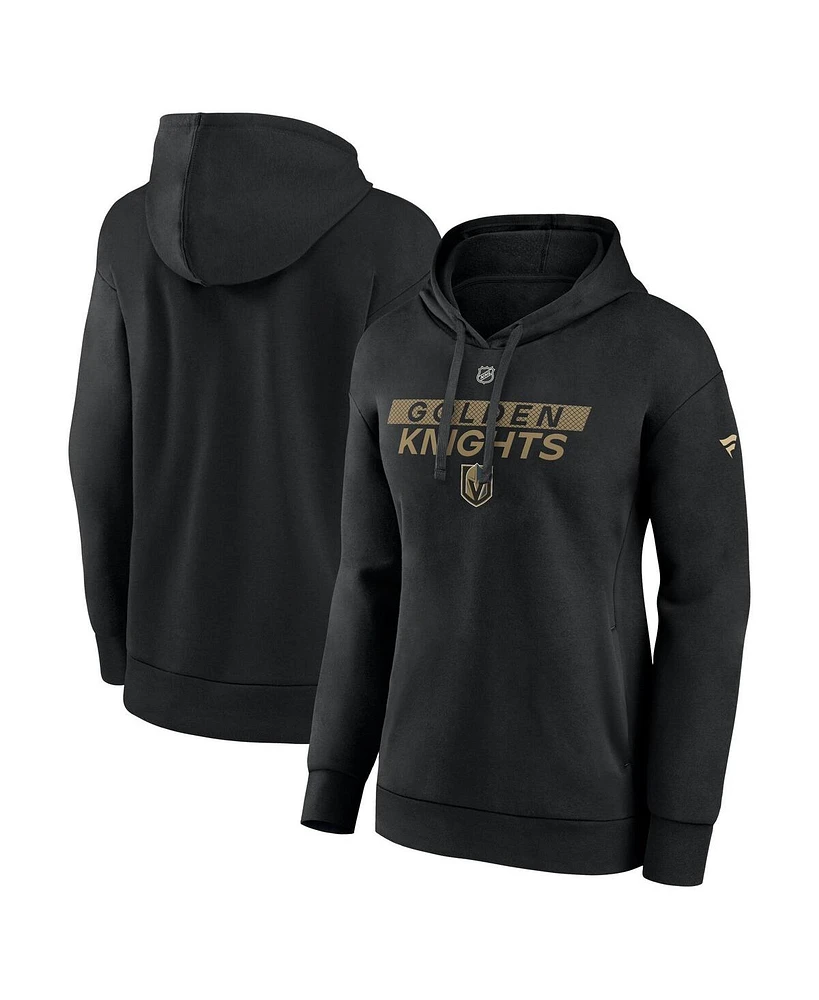 Fanatics Women's Black Vegas Golden Knights Authentic Pro Core Primary Fleece Pullover Hoodie