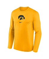 Nike Men's Gold Iowa Hawkeyes On-Court Basketball Shootaround Performance Long Sleeve T-Shirt