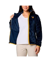 Columbia Women's Navy West Virginia Mountaineers Fireside Ii Sherpa Full-Zip Jacket