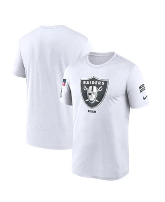 Nike Men's White Las Vegas Raiders 2024 Salute To Service Legend Performance T-Shirt